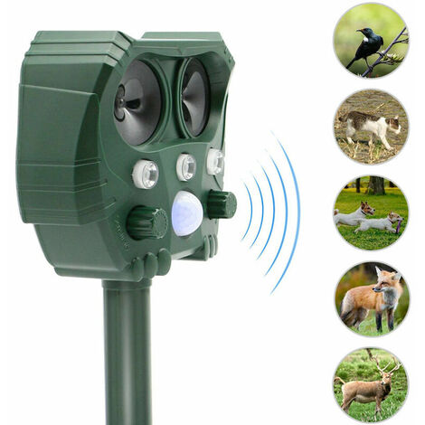 Répulsifs Ultrasons Solaires Anti-Chats, Chiens, Taupes, Oiseaux, Pigeons Fouines Renards et Ratons Laveurs