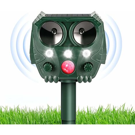 Répulsive Chat Solaire Ultrason et Flash Anti Chats pour Chats, Chiens, Oiseaux,écureuils, Taupes, Rats, Gardez Votre Jardin à l'abri du Harcèlement Animal，Guazhuni