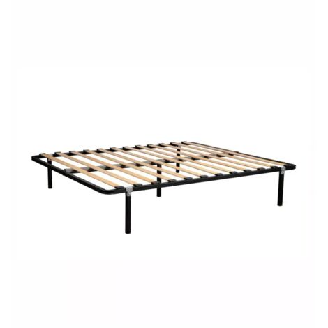 Réseau matrimonial avec pieds en kit avec 12 lattes 160x190 cm