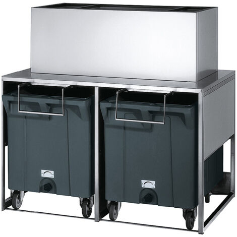 Réserve-Bac inox 50kg avec chariots de manutention - BREMA - DRB100/G280-510
