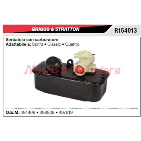 Réservoir avec carburateur B&S tondeuse tondeuse sprint tondeuse R154013