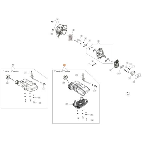 Réservoir complet ORIGINAL OLEOMAC débroussailleuse BCH 250 potateur 61460081R