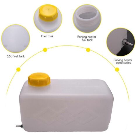 Réservoir de carburant en plastique de 5,5 L pour chauffage de stationnement de camion ou caravane.