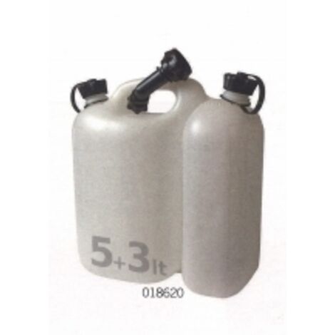 Réservoir de carburant et d'huile blanc 5lt + 3lt double usage avec tube d'extension code 018620