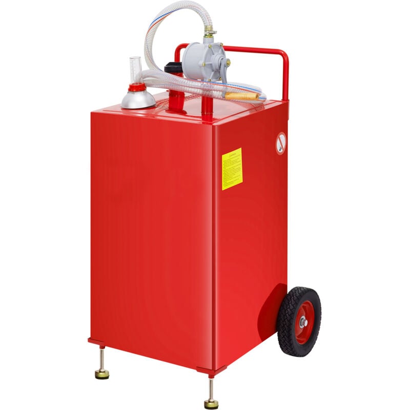 Réservoir de carburant Mophorn de 30 gallons, réservoir de stockage de gaz portable sur 2 roues avec pompe manuelle, conteneur de diesel et d'essence