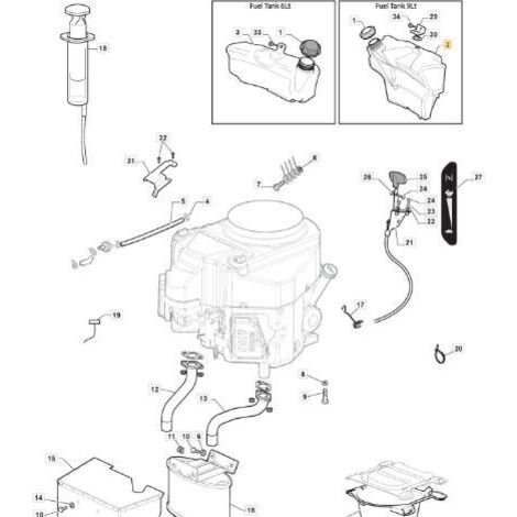 RÉSERVOIR DE CARBURANT ORIGINAL STIGA SDR 9 LT - 325735132/0