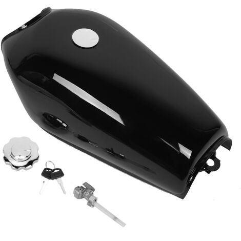 Réservoir de carburant rétro noir brillant universel pour moto, avec interrupteur de couvercle, adapté à Honda CG125