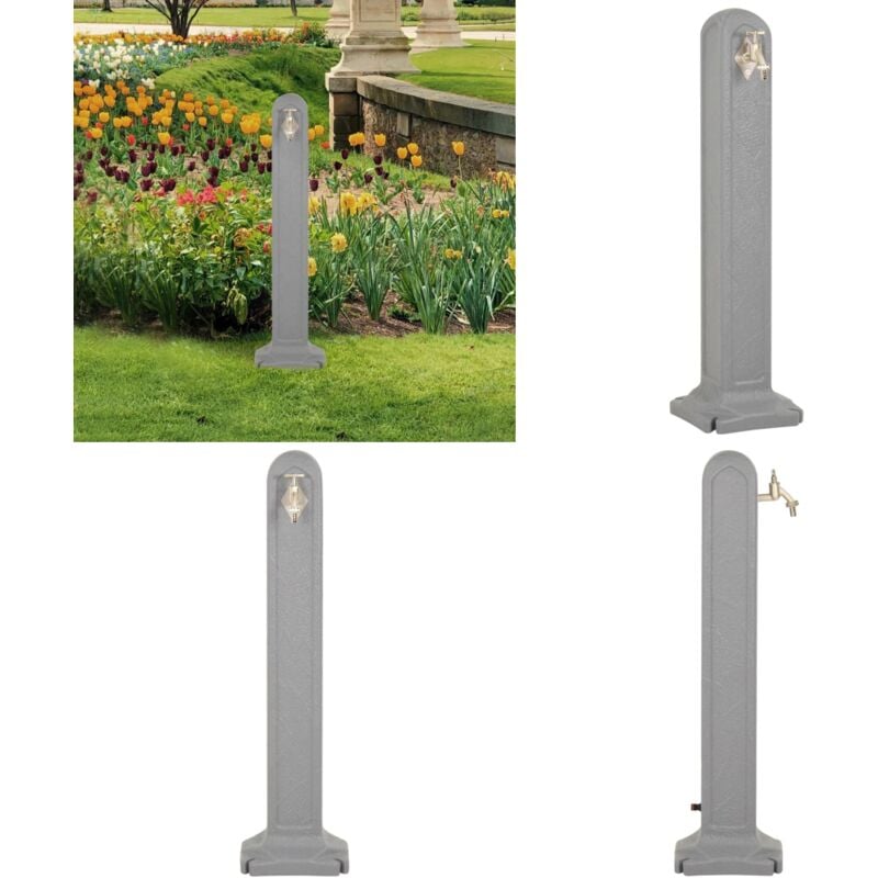 Réservoir de jardin avec robinet Gris clair Aspect de pierre - citerne de jardin - citernes de jardin - Home & Living - Gris