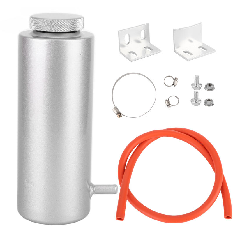 Ugreat - Réservoir de récupération de liquide de refroidissement de radiateur en aluminium 80 ml Réservoir de trop-plein Automobile universel Argent