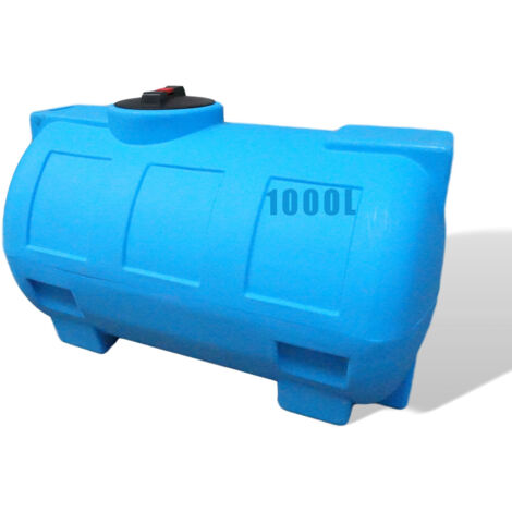 Réservoir de récupération eau de pluie 1000l - Réservoir aérien bleu en polyéthylène - Horizontal