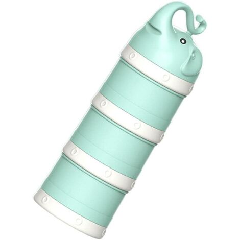Réservoir de stockage de lait pour bébé portable à 3 couches (éléphant vert),