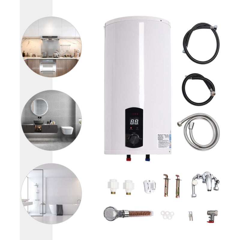 Réservoir de stockage électrique réservoir D'eau chaude 45L chauffe-eau instantané chaudière led écran 220V 2KW