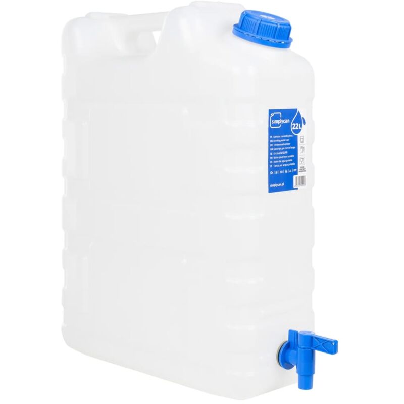 Vidaxl - Réservoir d'eau avec robinet transparent 22 l plastique