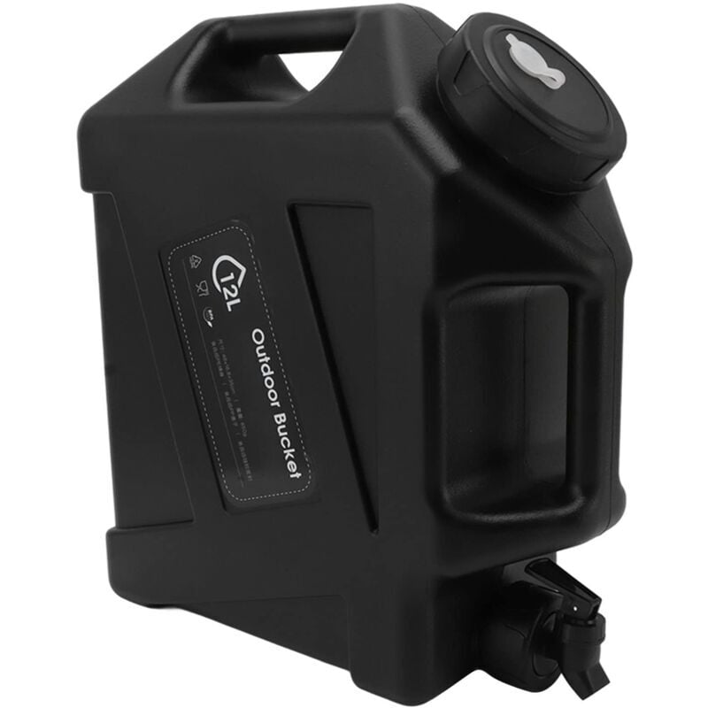 SNQ - Réservoir d'eau de Camping, Couvercle en pp Réservoir d'eau Bonne étanchéité Facile à Transporter Flottant Stable pour la Fête (Noir)