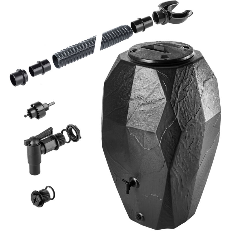 Réservoir d'eau de pluie 310L Kit de raccordement pour réservoir d'eau + robinet