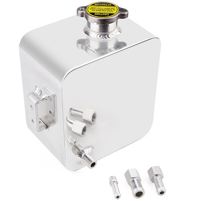 ZVD - Réservoir d'Eau d'Expansion en Alliage d'Aluminium Universel pour Voiture (2L + Raccord)