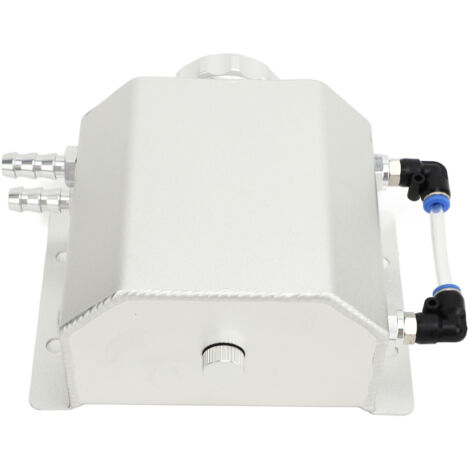 Réservoir d'expansion universel de liquide de refroidissement de moteur 1L, réservoir de débordement en alliage d'aluminium, bouteille argentée