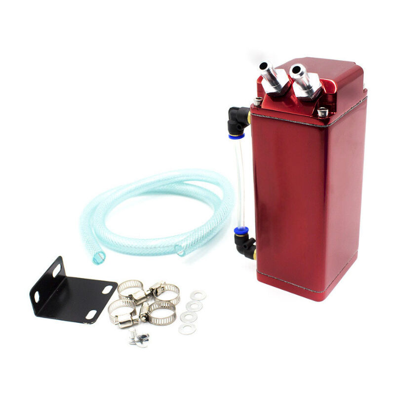 Réservoir d'huile de voiture, décanteur d'huile, capture d'huile moteur, aluminium poli, carré, grandes douilles, modèle E084RD, couleur rouge