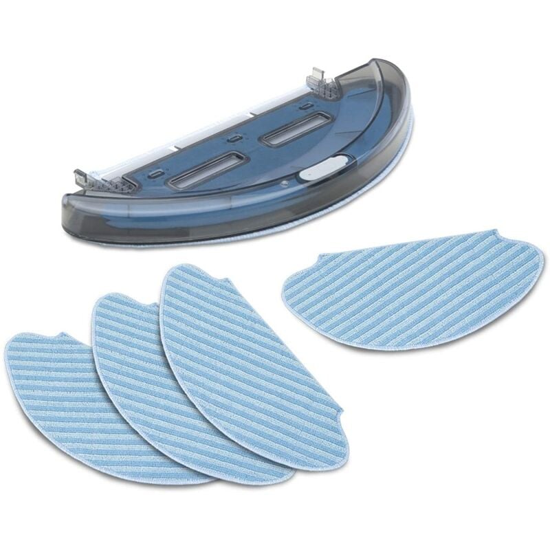 Support Lingettes Microfibre + 4 Lingettes pour Aspirateur Robot Smart Force et Essential Rowenta
