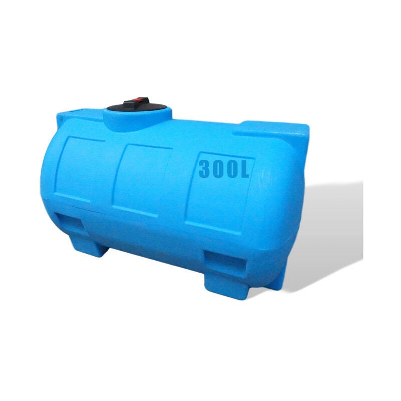 Rototec - Réservoir de stockage eau de pluie 300 litres - Réservoir aérien bleu en polyéthylène - Horizontal