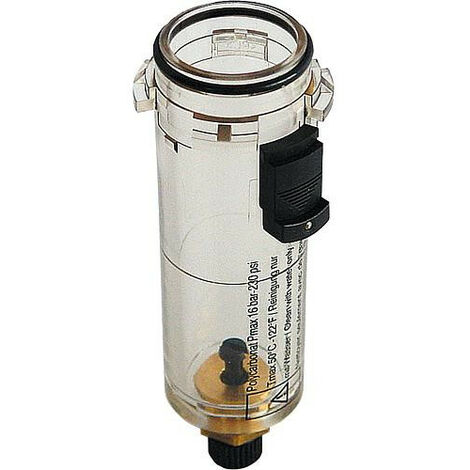Reservoir plastique avec soupape vidange pour filtre 1/2" / 3/4"
