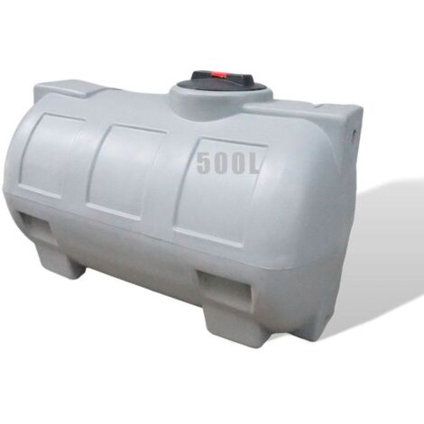Réservoir récupération eau de pluie 500 litres - Réservoir aérien gris en polyéthylène - Horizontal