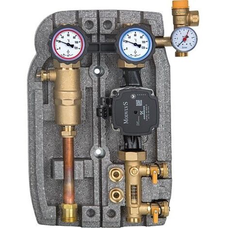 Reservoir solaire Easyflow DN25(1"),2 circuits, 2-12l/min sep. d’air,Grundfos UPM3 hybride 25-70
