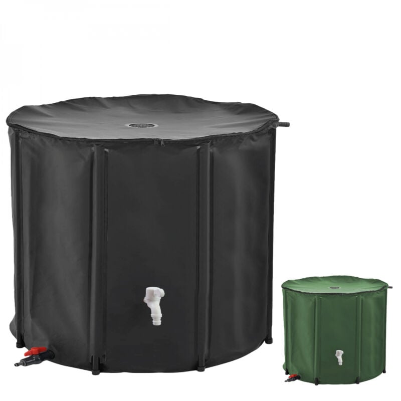 Réservoir souple, récupérateur d'eau de pluie pliable - 1000 L - Noir - Linxor