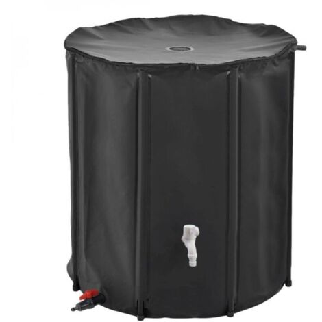 Réservoir souple, récupérateur d'eau de pluie pliable - 200 L - Noir -