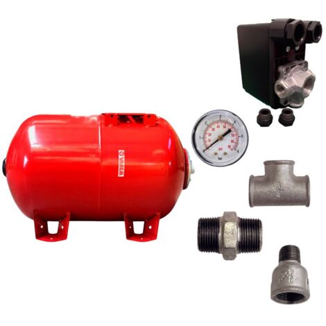 Réservoir vessie horizontal 100L – Gestion de pression optimisée – Pressostat et manomètre inclus – Installation sécurisée 1 pouce – LBP