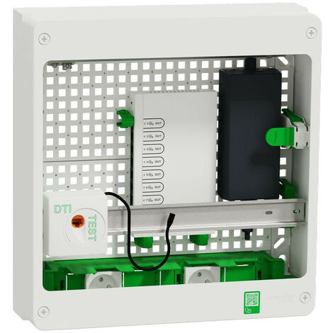 RESI9 COFFRET VDI 18M2R - SWITCH 9PORTS POE - 2 PRISES - GRADE 3TV 8XRJ45 CAT6A SCHNEIDER ELECTRIC SCHR9H18402VDIXS