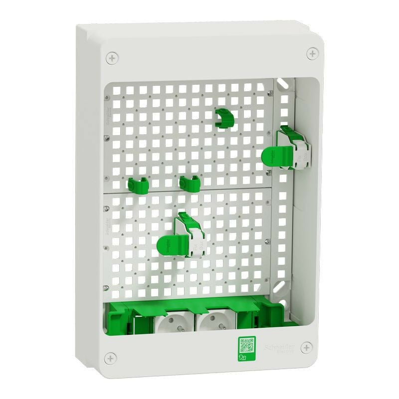 Schneider Electric - Resi9 Coffret vdi Box 13M2R - coffret support box operateur avec 2 prises (R9H13402VDIBOX)