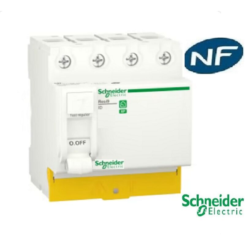 Interrupteur différentiel Resi9 4P 63A 30ma - a - Schneider R9PRA463