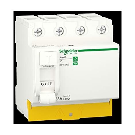 RESI9 XP - INTERRUPTEUR DIFFÉRENTIEL - 4P - 63A - 30MA - TYPE AC - PEIGNABLE SCHNEIDER ELECTRIC