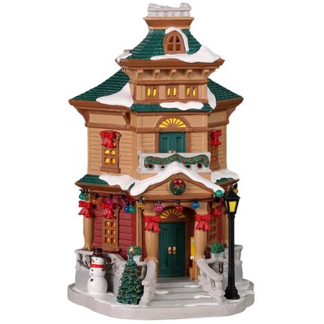 Residenza all'angolo, edificio luminoso per villaggio di Natale in Porcellana‎