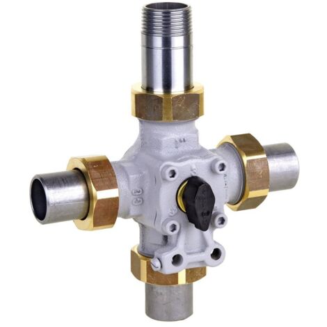 Resideo 4-Wege-Kompaktmischer ZRK, GG 20, PN 6, DN 20, Grau