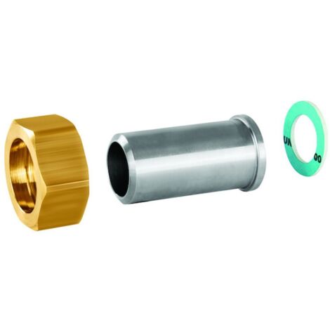 Resideo Raccordo a vite W-F2 Bocchettone a saldare 15 mm, G 3/4, a tenuta piana, ASV-CS-15-W-F2