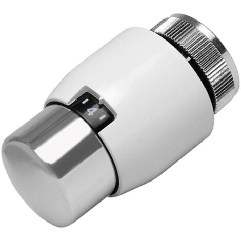 Resideo Thermostatregler T4xxx, 6–26 Grad C, M30x1,5mm, Weiß/Chrom