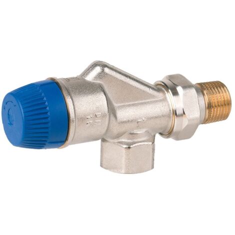 Resideo Thermostatventil Kombi-TRV, Messing vernickelt, Axialausführung, DN 10