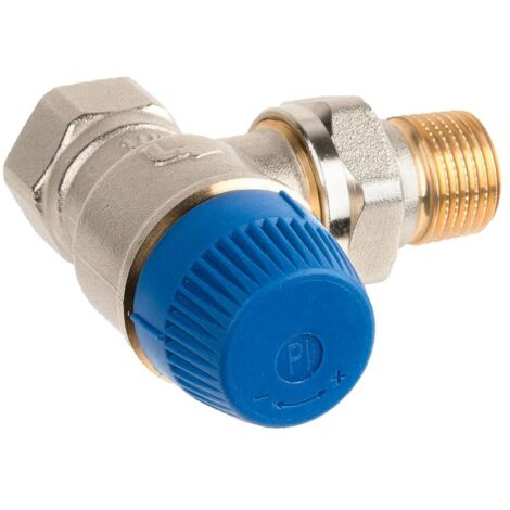 Resideo Thermostatventil Kombi-TRV, Messing vernickelt, Eckausführung, DN 20
