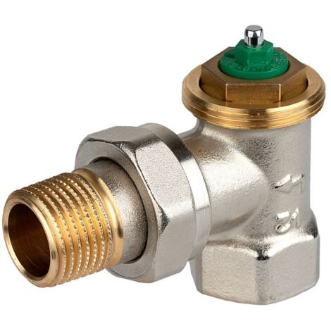 Resideo Thermostatventilkörper LX Messing vernickelt, Eck, 1/2"