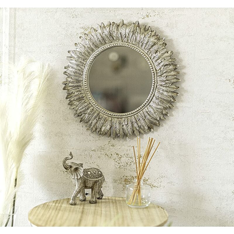 Garden Mile - Resin Feather Wall Mirror