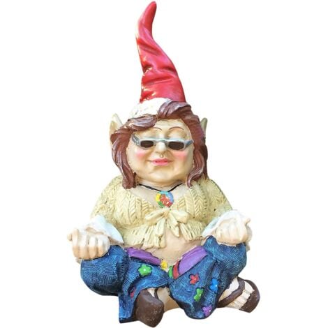 Resin Garden Gnome Statue Dwarf Garden Figures Gnome Couple Art Outdoor Sculptures for Garden Yard Lawn Decor - female