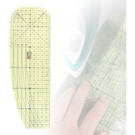 Resin Hot Ironing Ruler 30 x 10 cm, Universal Heat Support Ironing Ruler for Hemming, Metric