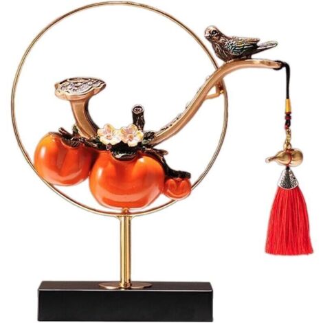 Resin Lucky Persimmon Statue Table Ornaments Handmade Chinese Decoration Feng Shui Decor for Farmhouse Restaurant Living Room