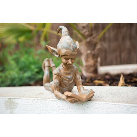 Resin Lying Bronze Elf