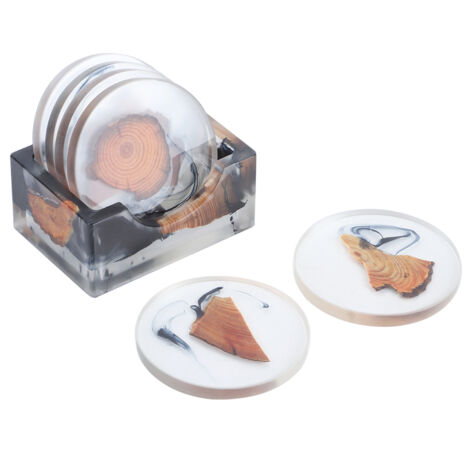 Resin Pine Coasters Heat Resistant Placemats Drink Mat Tea Coffee Cup Pad Decor Tea Sets Accessories