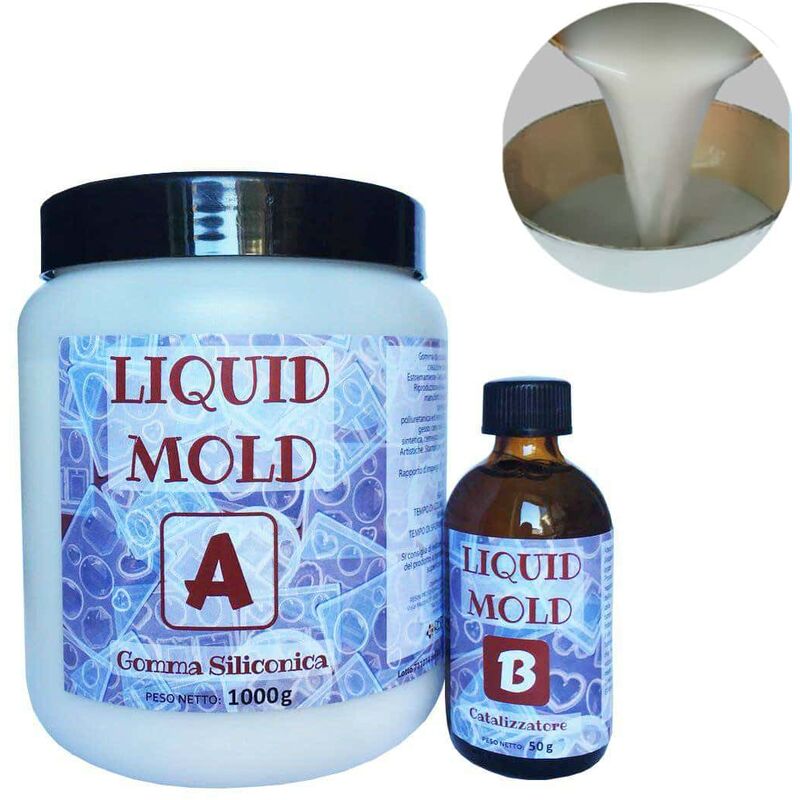 Resin Pro - 1050 gr Liquid Mold Caoutchouc de Coulée-Silicone Liquide - Reproduction de Moules, Modèles et Bijoux, Durcissement Rapide - Blanc