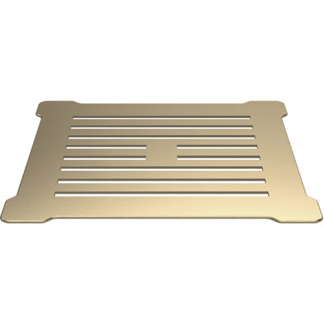 Resin Slimline Shower Tray Grill Waste - Black with Brushed Brass Top