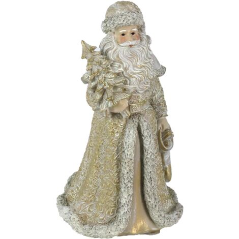 Resina dorada Papá Noel 16,5x14h32 cm